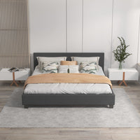 Milano Sienna Luxury Bed with Headboard (Model 2) - Charcoal No.35 - King