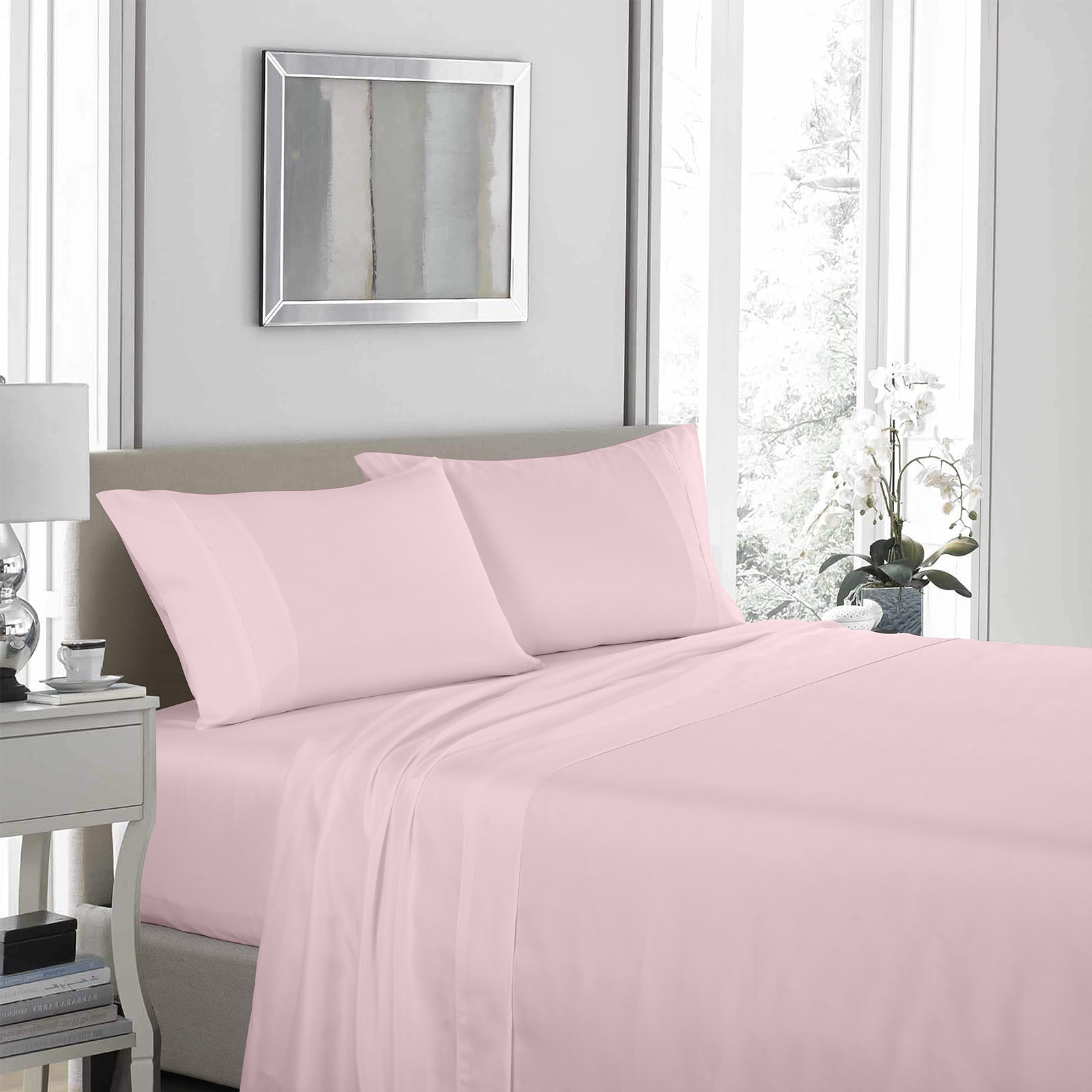 Royal Comfort - 1200TC Ultrasoft 4 Pc Sheet Set - King - Soft Pink