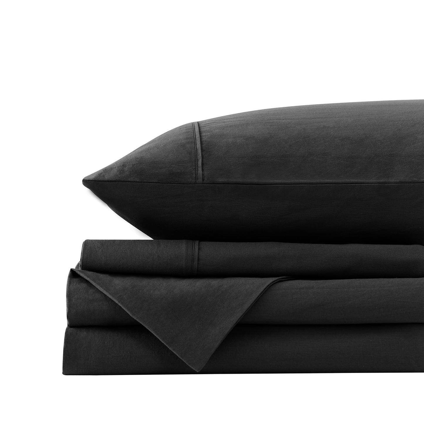 Royal Comfort Vintage Washed 100 % Cotton Sheet Set Single - Charcoal