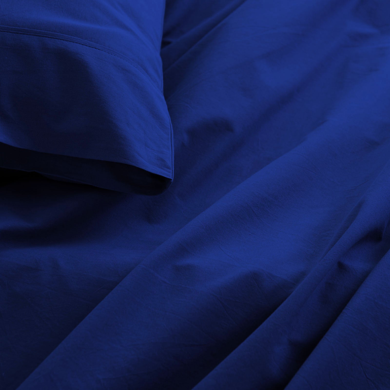 Royal Comfort Vintage Washed 100 % Cotton Sheet Set Double - Royal Blue