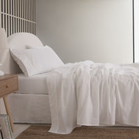 Royal Comfort Vintage Washed 100% Cotton Sheet Set King - White