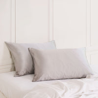 MULBERRY SILK PILLOW CASE TWIN PACK - SIZE: 51X76CM - SILVER