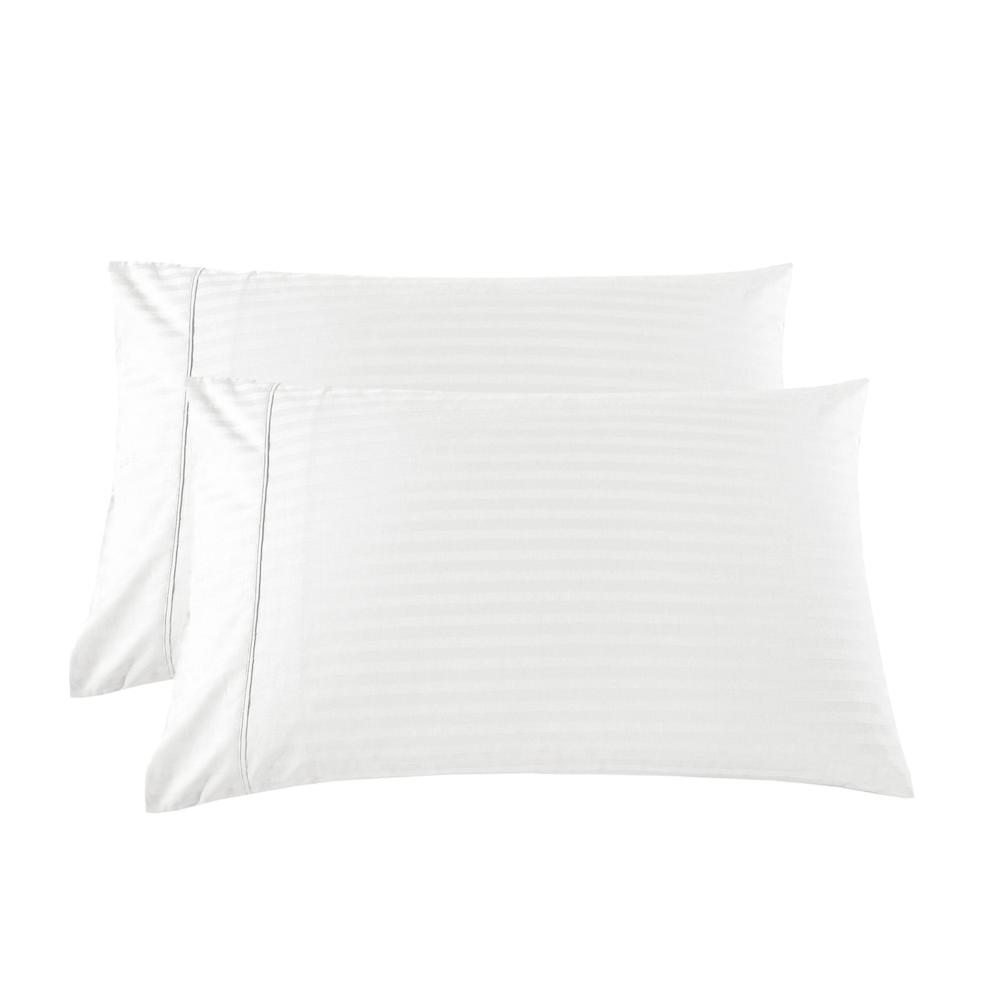 KENSINGTON 1200TC COTTON SHEET SET IN STRIPE-DOUBLE - WHITE