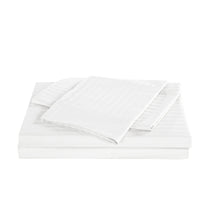 KENSINGTON 1200TC COTTON SHEET SET IN STRIPE-DOUBLE - WHITE