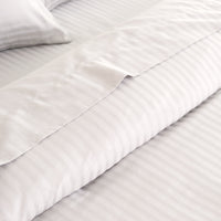 KENSINGTON 1200TC COTTON SHEET SET IN STRIPE-QUEEN - WHITE