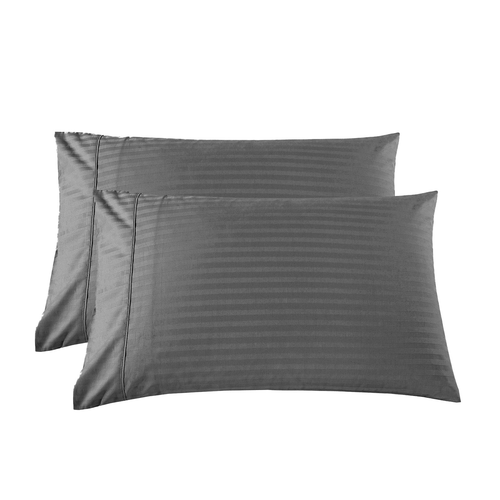 KENSINGTON 1200TC COTTON SHEET SET IN STRIPE-QUEEN - CHARCOAL