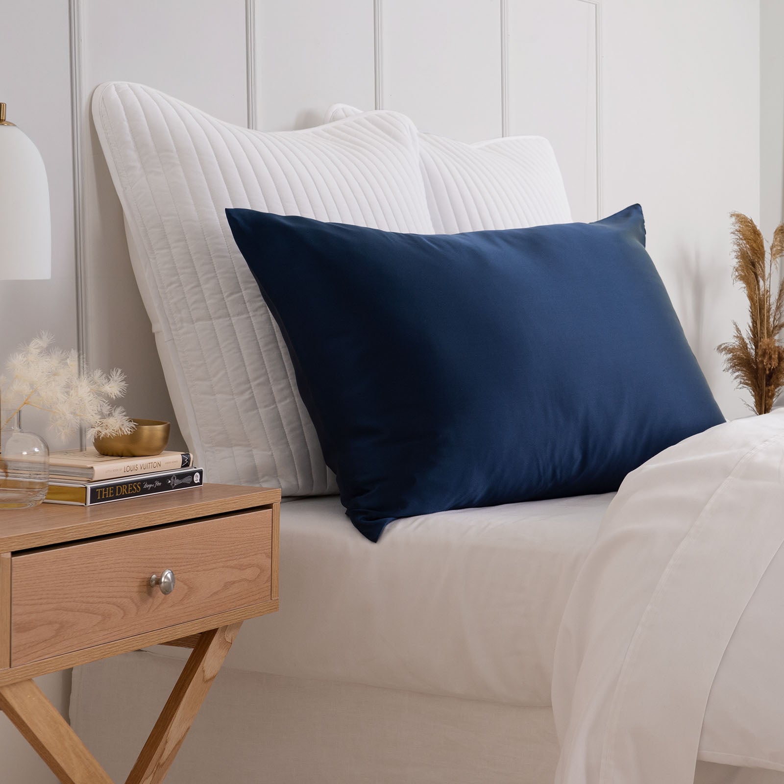 Pure Silk Pillow Case by Royal Comfort-Navy