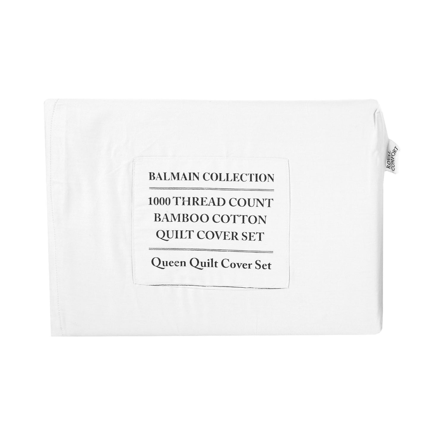 Royal Comfort - Balmain 1000TC Bamboo cotton Quilt Cover Sets (Queen) - White