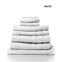 Royal Comfort Eden Egyptian Cotton 600 GSM 8 Piece Towel Pack White