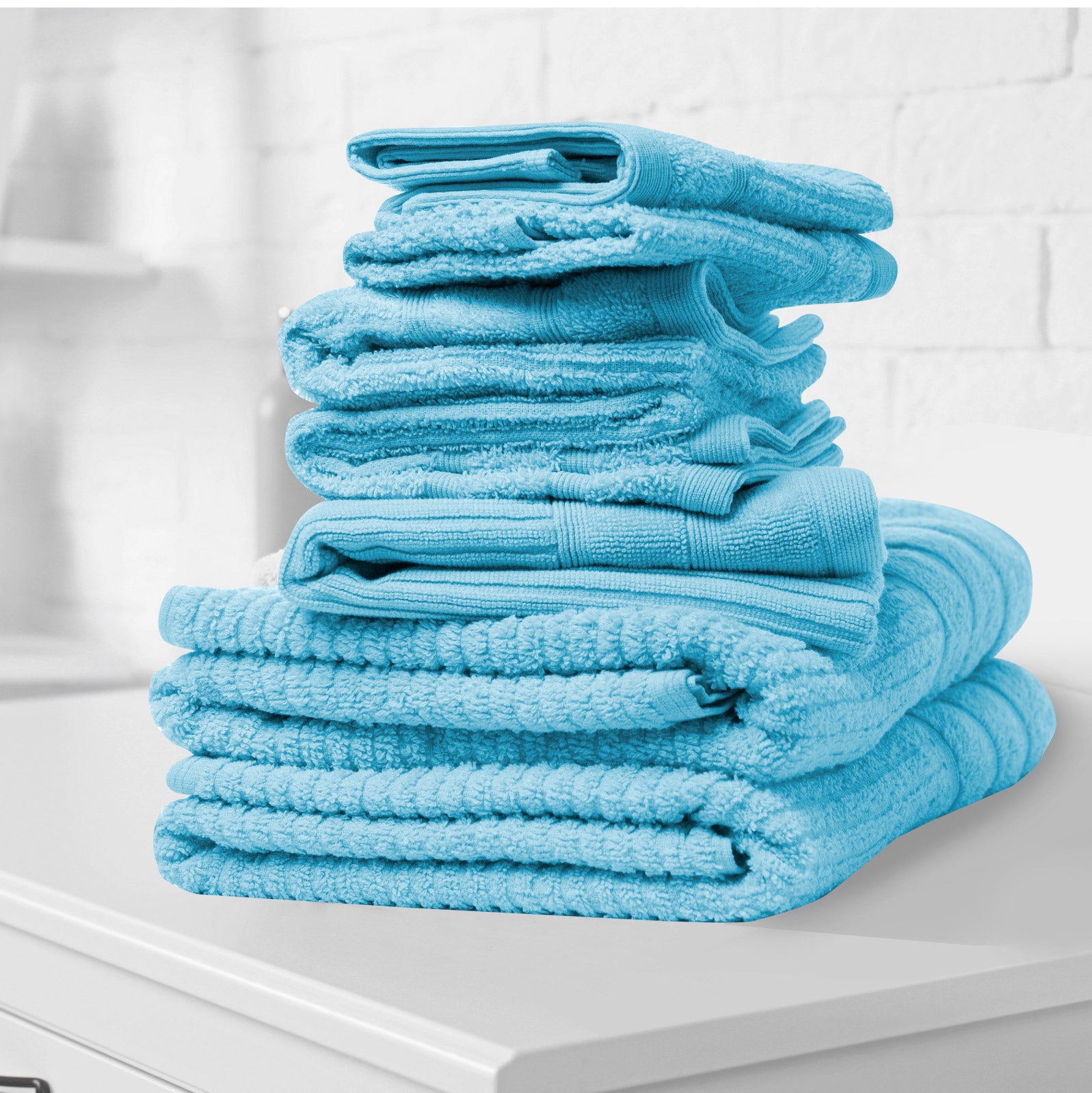 Royal Comfort Eden Egyptian Cotton 600 GSM 8 Piece Towel Pack Aqua