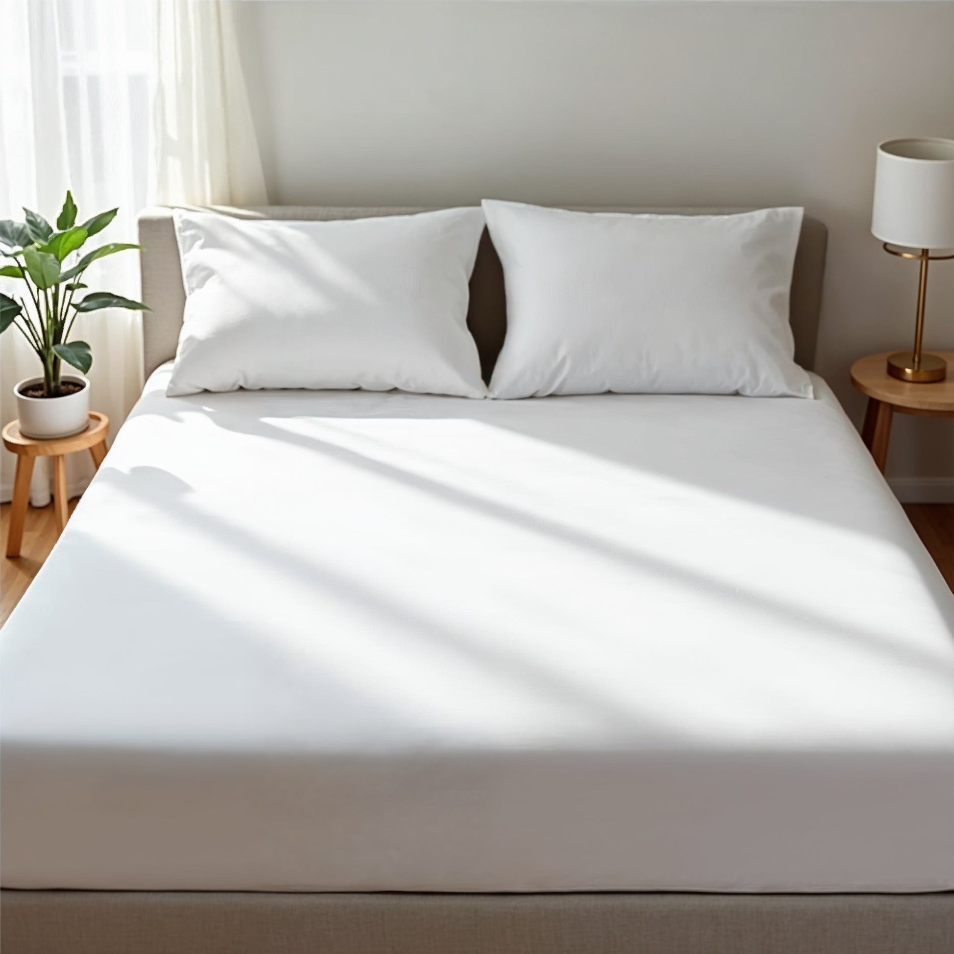 Royal Comfort 1500 TC Cotton Rich Fitted sheet 3 PC Set Double-White