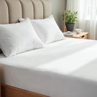 Royal Comfort 1500 TC Cotton Rich Fitted sheet 3 PC Set Double-White