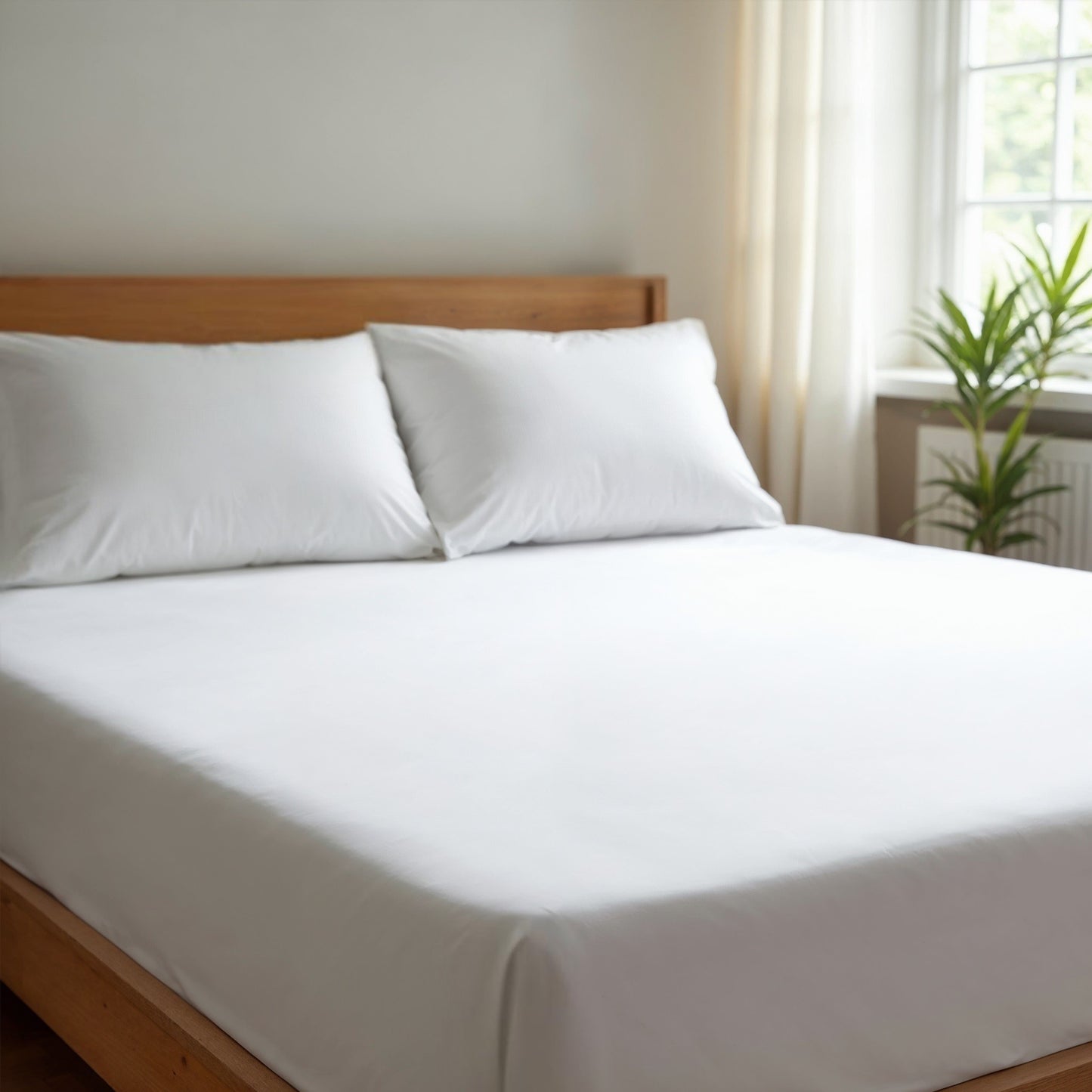 Royal Comfort 1500 TC Cotton Rich Fitted sheet 3 PC Set Double-White