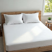 Royal Comfort 1500 TC Cotton Rich Fitted sheet 3 PC Set Double-White