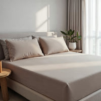 Royal Comfort 1500TC Cotton Rich Fitted sheet 3 PC Set Double-Stone