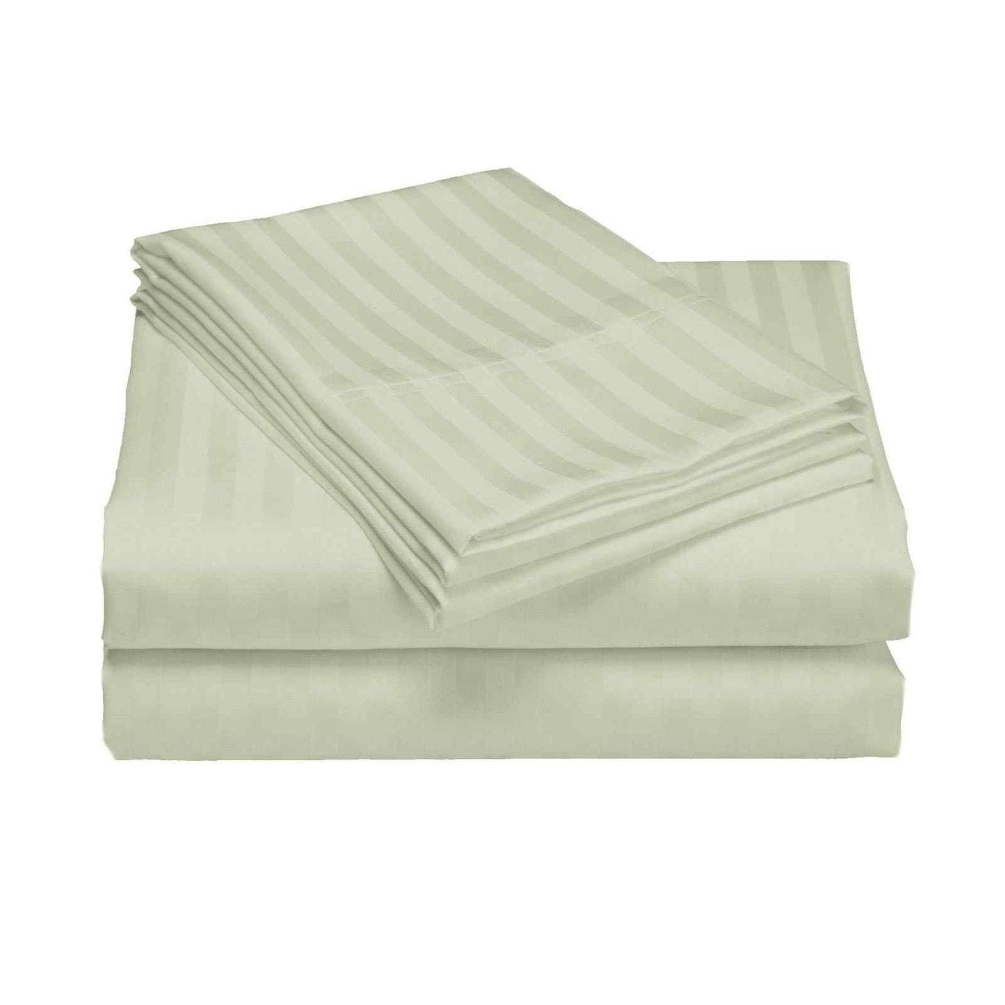 Royal Comfort 1200 Thread count Damask Stripe Cotton Blend sheet sets King Pebble