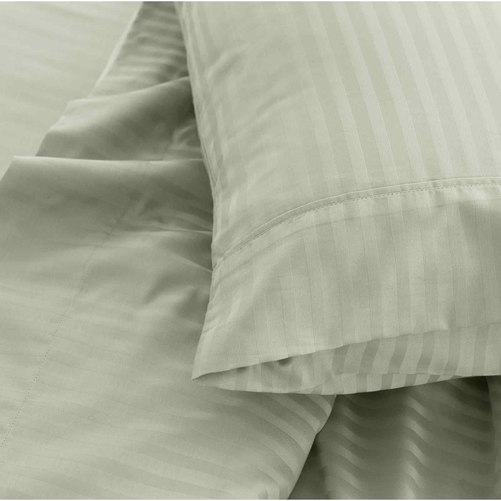 Royal Comfort 1200 Thread count Damask Stripe Cotton Blend sheet sets King Pebble