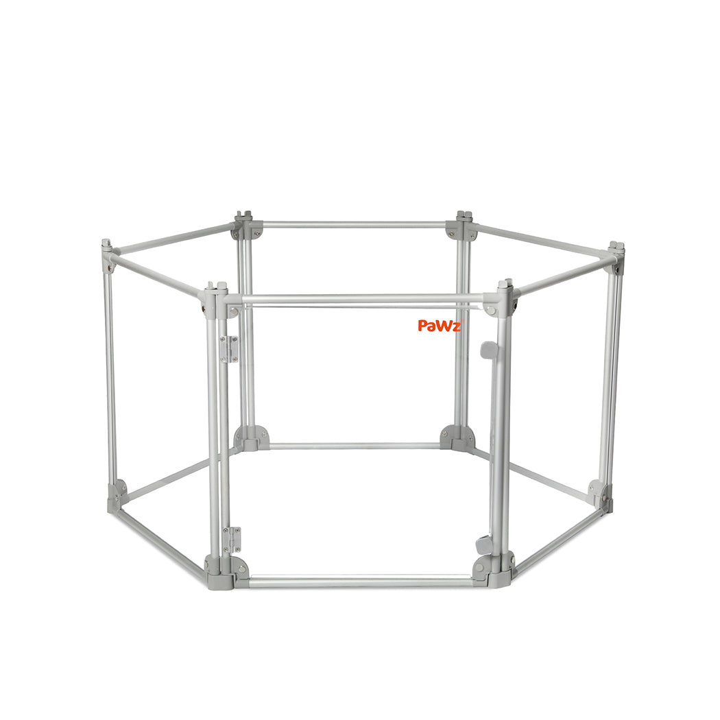 Pawz Pet Playpen Transparent Acrylic Clear Folding Dog Fence Kennel 6 Panel-1942353801956691969