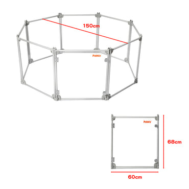 Pawz Pet Playpen Transparent Acrylic Clear Folding Dog Fence Kennel 8 Panel-1942353802489368578