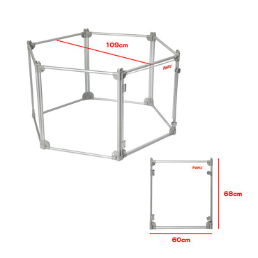 Pawz Pet Playpen Transparent Acrylic Clear Folding Dog Fence Kennel 6 Panel-1942353801956691970