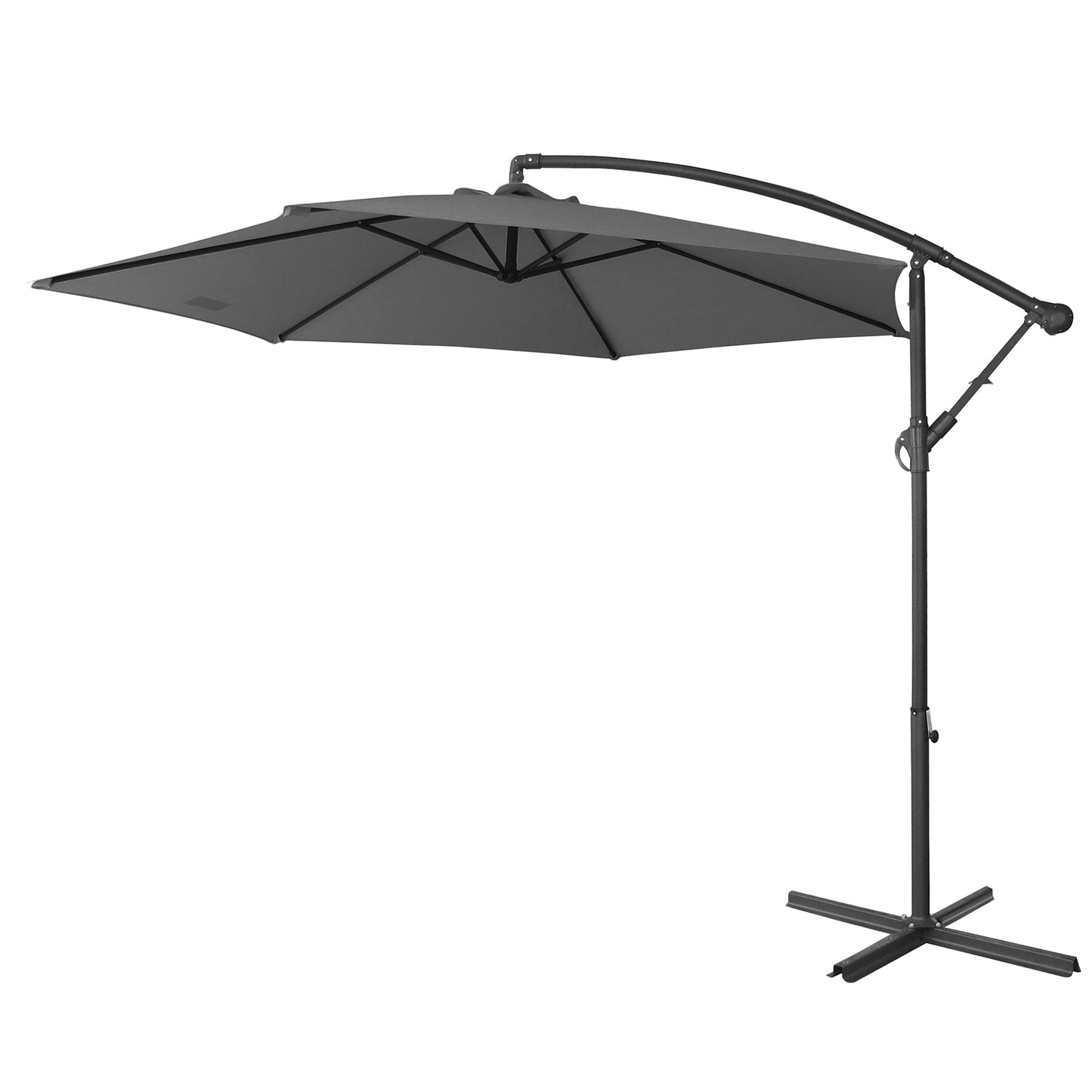 Milano Outdoor - Outdoor 3 Meter Hanging and Folding Umbrella - Charcoal