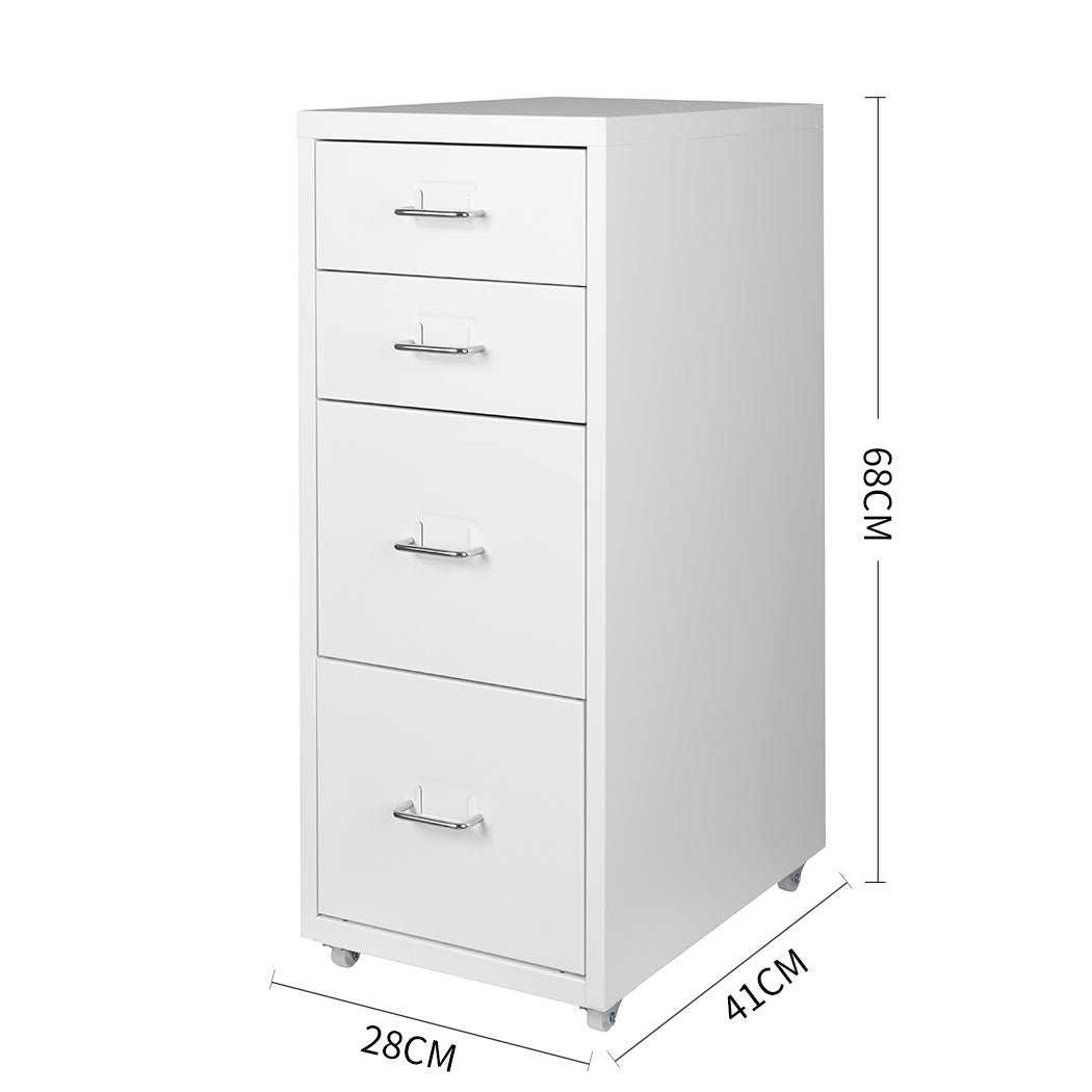 Levede 4 Drawer Office Drawers Cabinet White