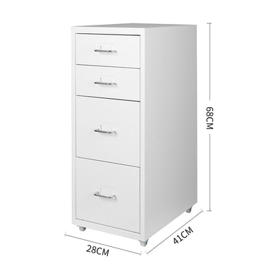 Levede 4 Drawer Office Drawers Cabinet White