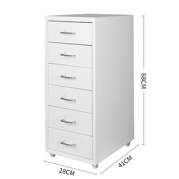 Levede 6 Drawer Office Cabinet Drawers White