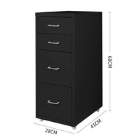 Levede 4 Drawer Office Drawers Cabinet Black