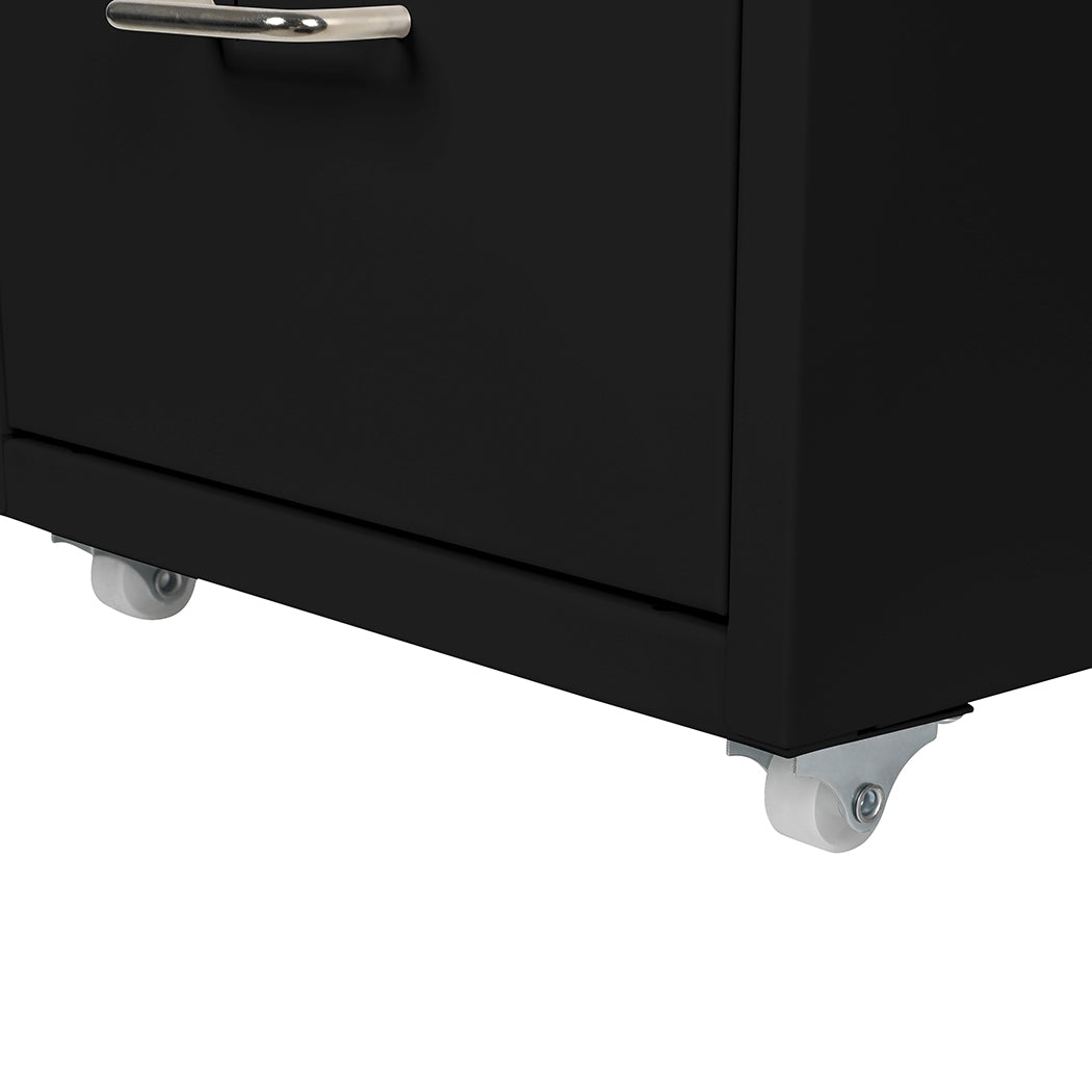 Levede 4 Drawer Office Drawers Cabinet Black