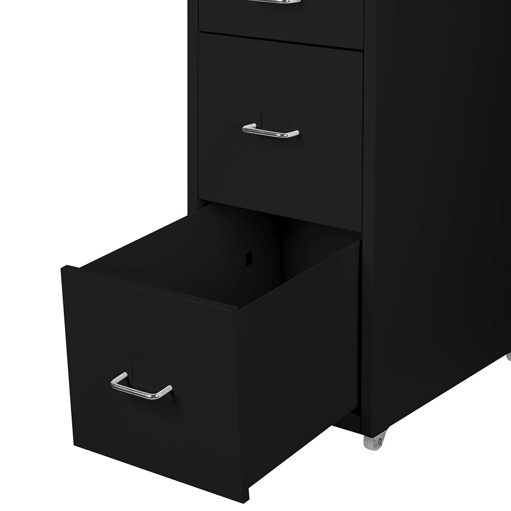 Levede 4 Drawer Office Drawers Cabinet Black