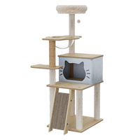Pawz Cat Tree Tower Scratcher Wood Condo House 120cm-1942353719345680392