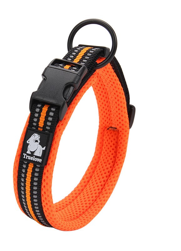 True Love Heavy Duty Reflective Dog Collar - Orange, M-1831155602613735424