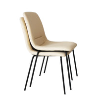 Levede Stackable Dining Chairs Kitchen Beige