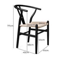 Levede 2x Dining Chairs Wooden Hans Black