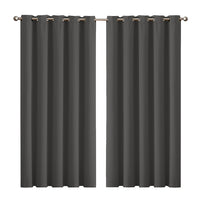 2x Blockout Curtains Panels 3 Layers Charcoal