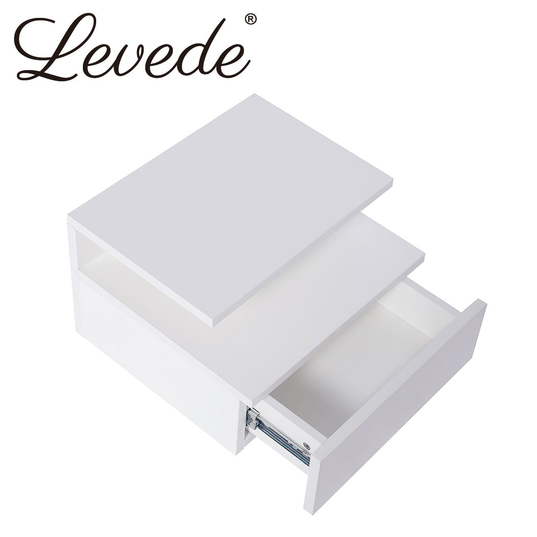 Levede 2x Bedside Tables Side Table White