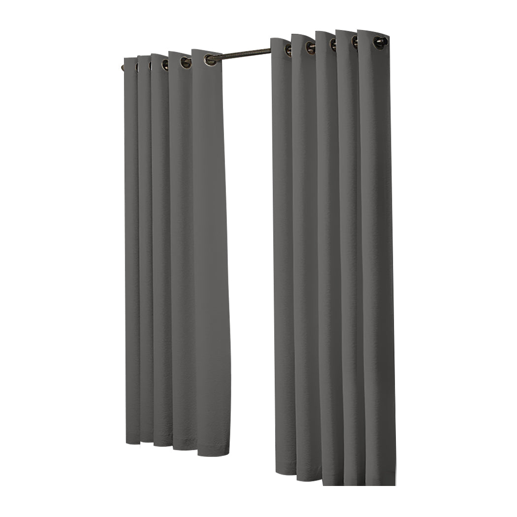 2x Blockout Curtains Panels 3 Layers Charcoal