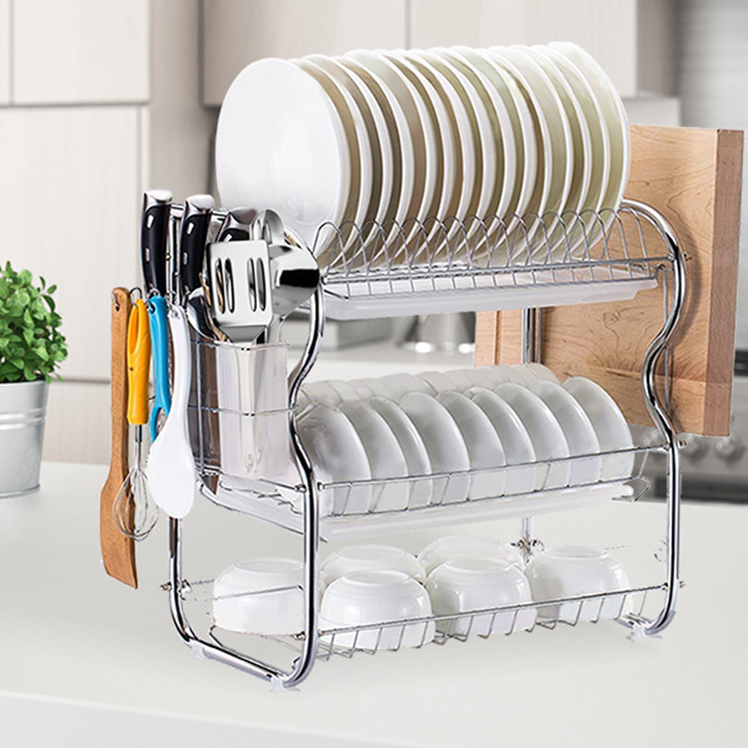 TOQUE Dish Rack Drying Drainer Cup Holder