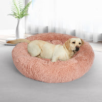 PaWz Pet Bed Cat Dog Donut Nest Calming S Pink Small-1942353255392743430