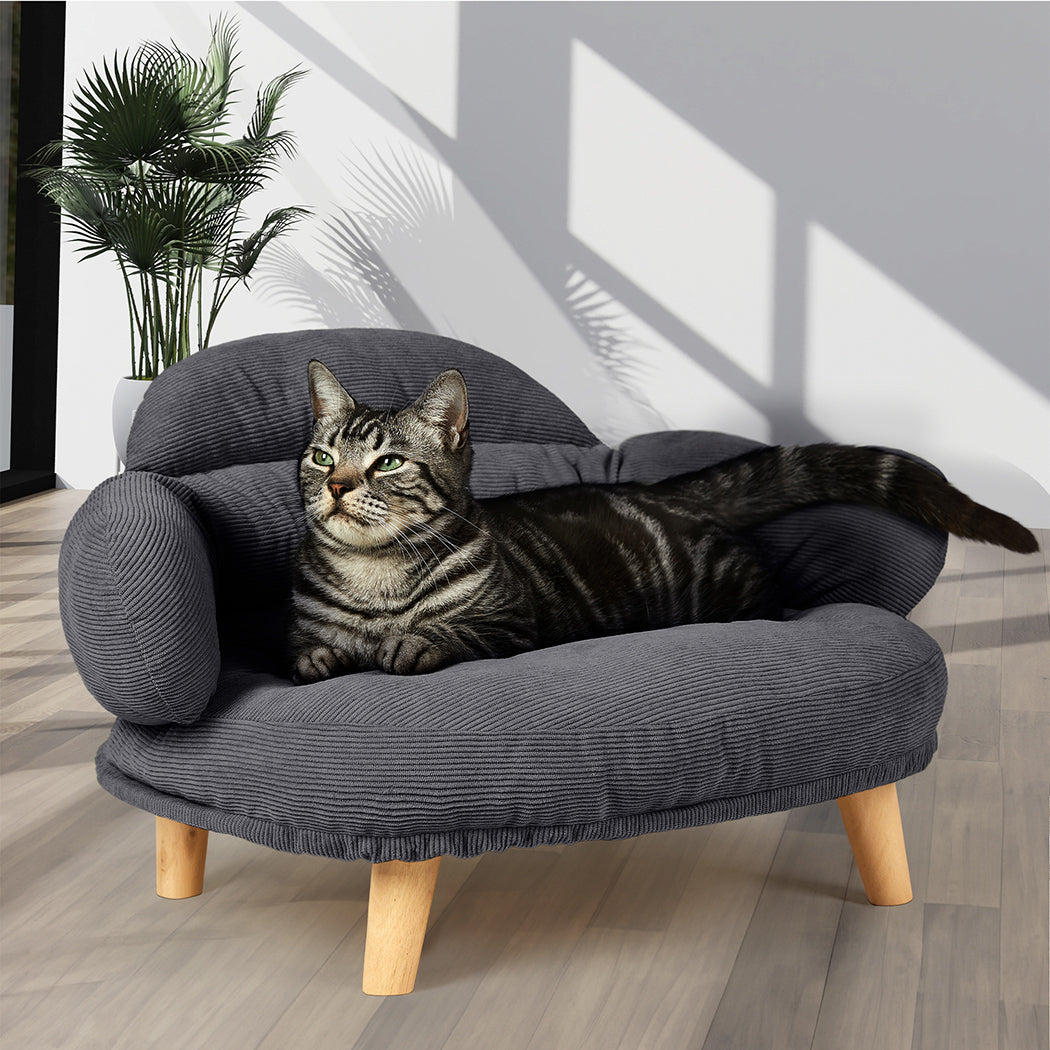 Pawz Elevated Pet Dog Cat Sofa Bed Couch L Size Grey-1942353691545833478