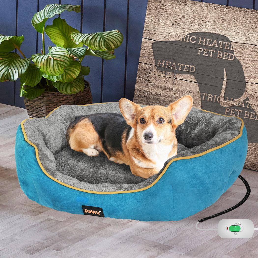 PaWz Electric Pet Heater Bed Heated S Blue Small-1942352737207455750
