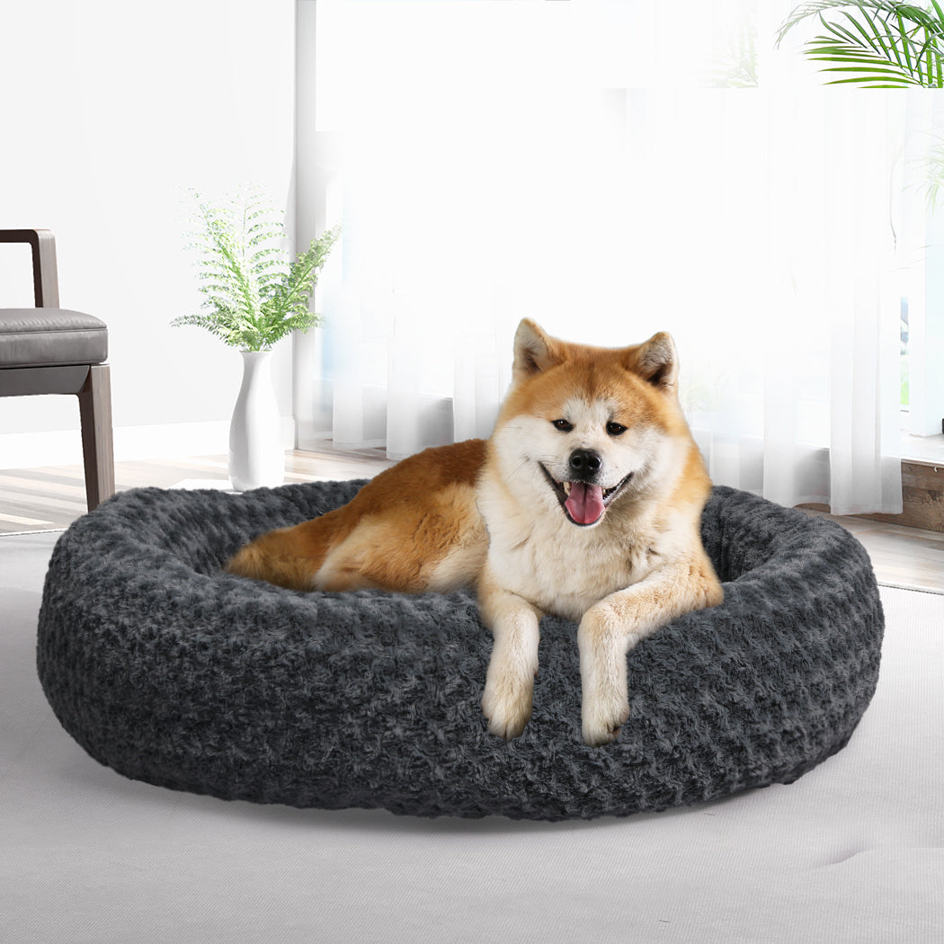 PaWz Calming Dog Bed Warm Soft Plush XL Dark Grey X-Large-1942352745151467526