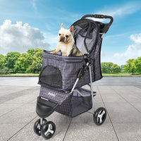 PaWz Large Pet Stroller Dog Cat Carrier Plaid-1942352820149817350