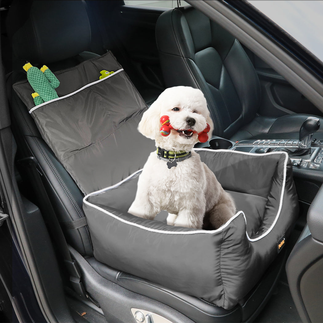 PaWz Dog Car Booster Seat Belt Pet Backrest Grey-1942352757189120006