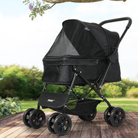 PaWz Pet Stroller Dog Cat Carrier Foldable Black-1942352821340999686
