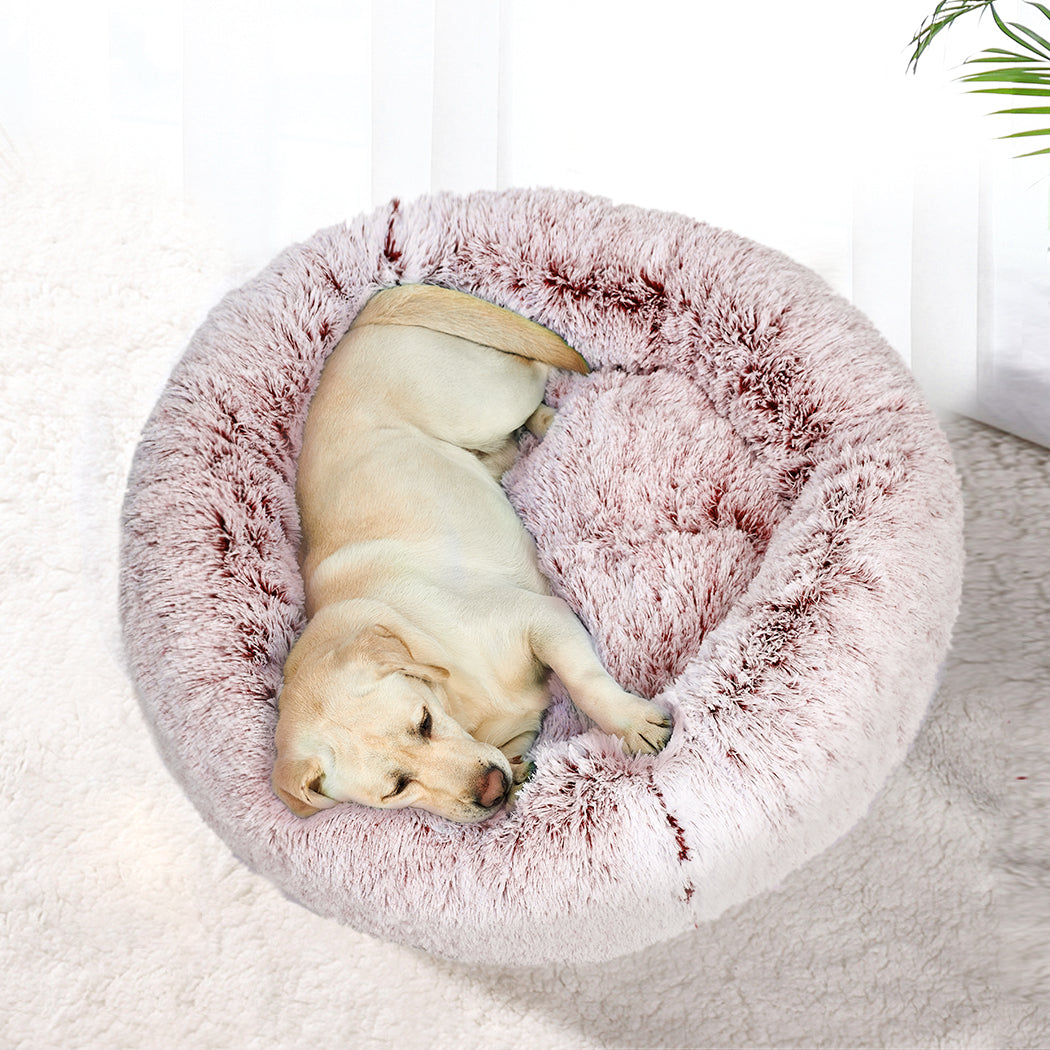 PaWz Pet Bed Cat Dog Donut Nest Calming M Pink Medium-1942353071115997190