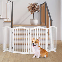 PaWz Wooden Pet Gate Dog Fence Safety White-1942352743779930118
