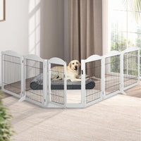 PaWz 6 Panels Pet Dog Playpen Puppy White-1942352754211164166