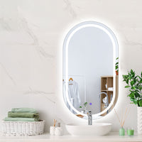 EMITTO LED Wall Mirror Oval Anti-fog 50x75cm